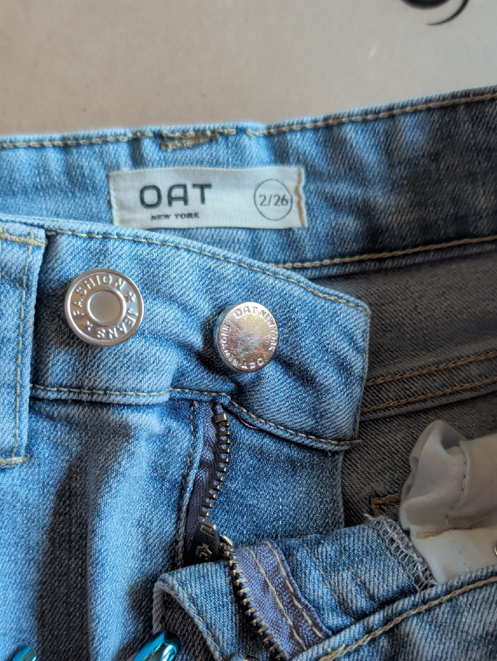 Oat New York Women's Light Blue High-Rise Denim Jeans